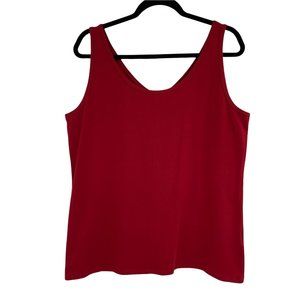Reitmans Tank Top 2X Red Round Neck
